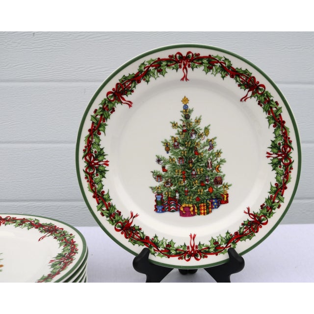 Christopher Radko Traditions Holiday Celebrations Dinner Plates-Set of 8 For Sale In Cincinnati - Image 6 of 9