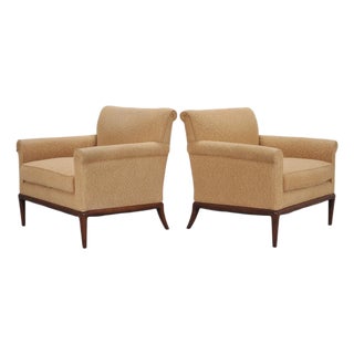 Pair of A. Rudin "No. 600.1" Hardwood Boucle Lounge Armchairs For Sale