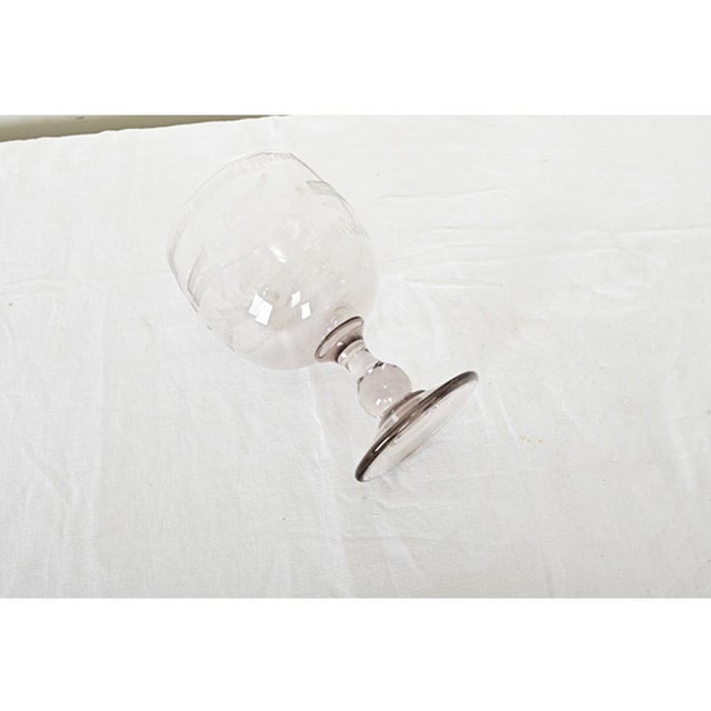 French 19th Century Etched Glass Chalice For Sale - Image 11 of 11