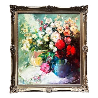 Ingfried Paul Henze Morró, Large Still Life Painting, Oil on Canvas, Framed For Sale