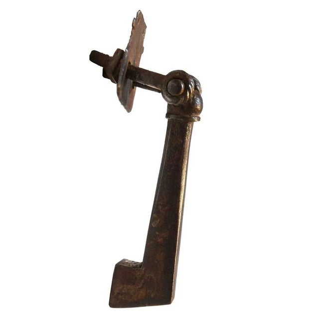 An early antique metal French country front door knocker. With nice old warm dark patina. PLACE OF ORIGIN France DATE 18th...