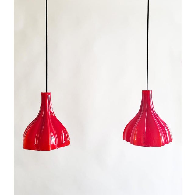 Mid-Century Modern Space Age Flower Pendants from Peill & Putzler, 1960s, Set of 2 For Sale - Image 3 of 11