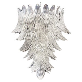 Large Italian Murano Felci Glass Chandelier with 75 Clear Glasses, 1990s For Sale