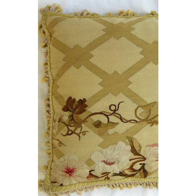 Circa 1850 Antique French Aubusson Tapestry Pillow For Sale - Image 4 of 9
