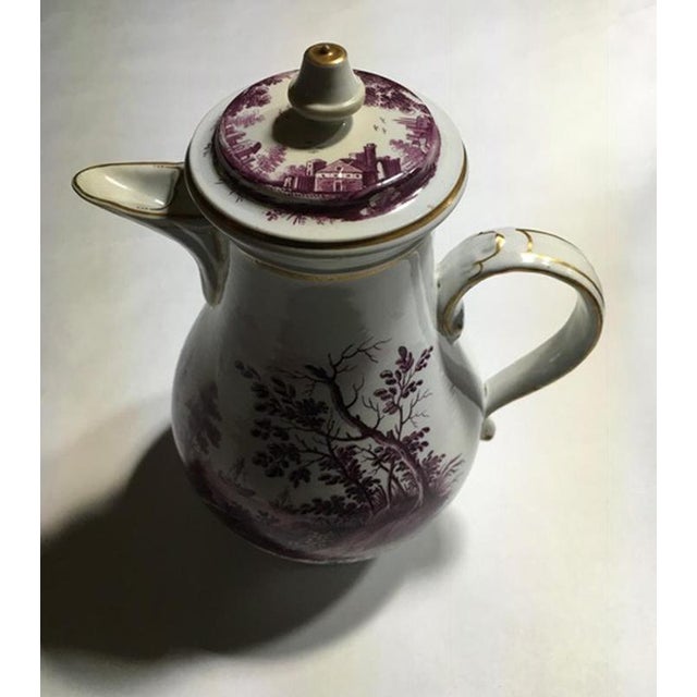 Purple Mid-18th Century Porcelain Coffee Pot by Richard Ginori, Italy For Sale - Image 8 of 18