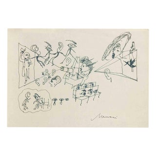 Mino Maccari, Synthesis of the Cinema, 1940, Ink For Sale