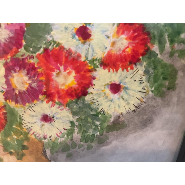 Paint Mid 20th Century Framed Floral Still-Life Painting - Signed For Sale - Image 7 of 14