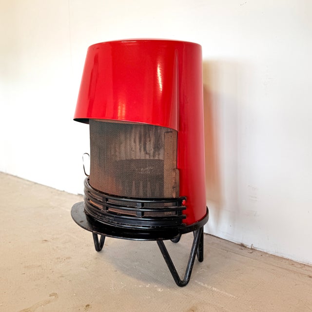 Metal Vintage Red Wood-Burning Stove from Tasso Denmark, 1940s For Sale - Image 7 of 13