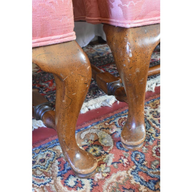 Queen Anne Baker Style Wingback Chairs For Sale - Image 10 of 10