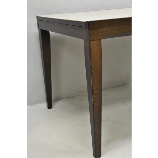 Calligaris S.p.A Italian Modern Extendable Glass Top Dining Table W/ Hidden Leaf For Sale - Image 15 of 17