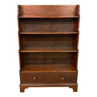 Victorian Mahogany Waterfall Bookcase, 1880s For Sale