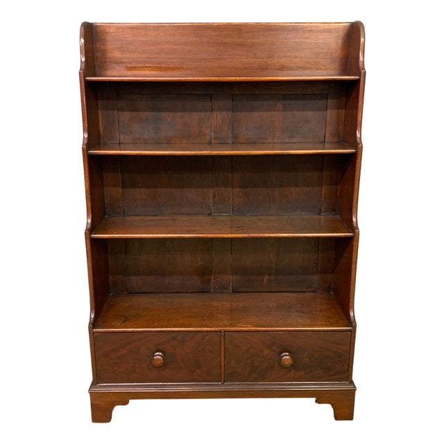 Victorian Mahogany Waterfall Bookcase, 1880s For Sale