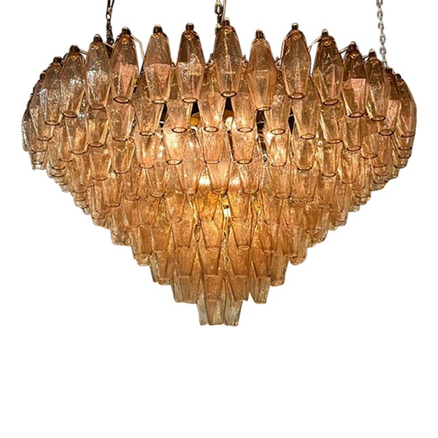 Modern Murano Poliheder Glass Chandelier in Fume’ For Sale