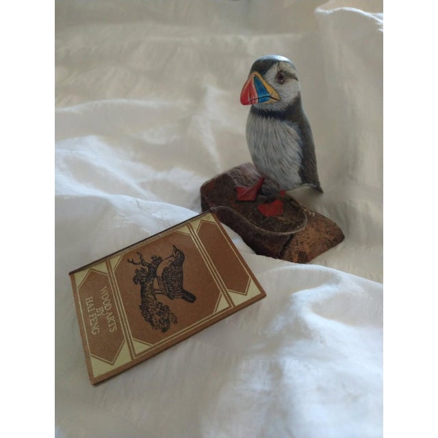 Black Hai Feng Ma Wood Art Puffin For Sale - Image 8 of 9