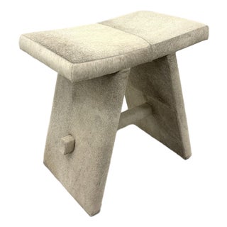 Late 20th Century Contemporary Cowhide Low Stool For Sale