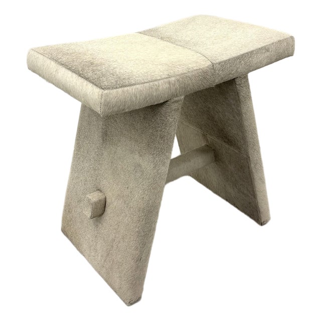 Late 20th Century Contemporary Cowhide Low Stool For Sale