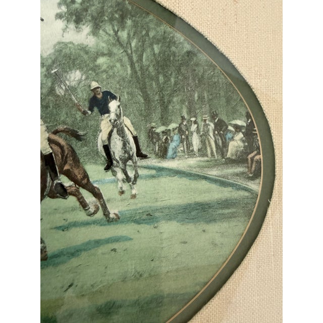 Brown Cal-Mode Fine Furniture Gallop on the Boards Polo Scene, Framed For Sale - Image 8 of 11