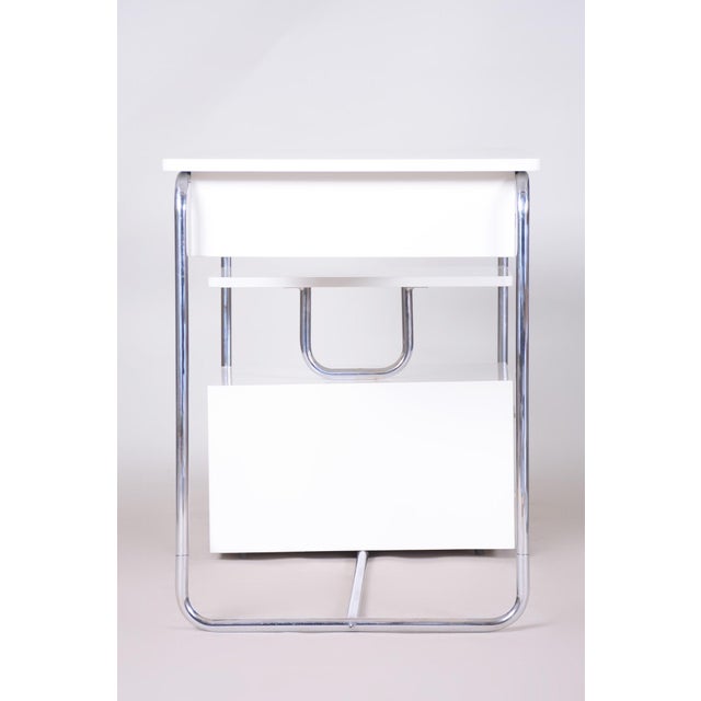 Bauhaus Writing Desk in Chrome, Steel and Wood, Germany, 1930s For Sale - Image 6 of 14