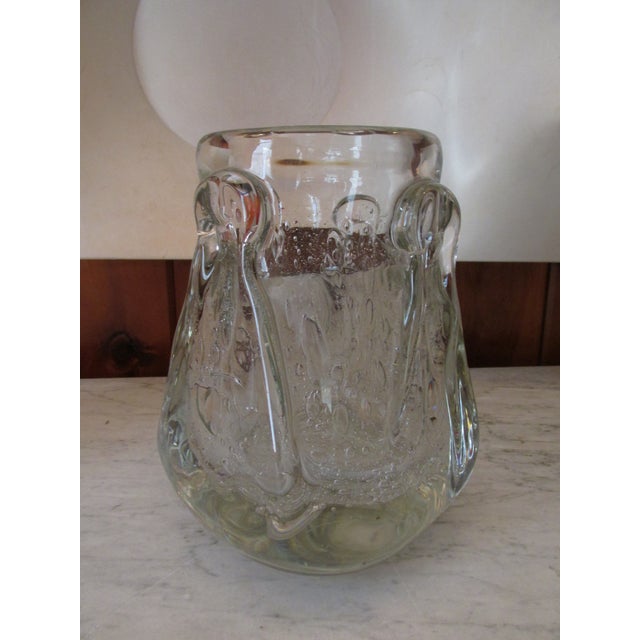Mid-Century Modern 1950s French Modernist Style Crystal Vase by Cristallerie Schneider For Sale - Image 3 of 9