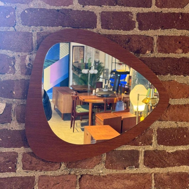 Vintage Danish Mirror with Teak Frame, 1960s For Sale - Image 4 of 6