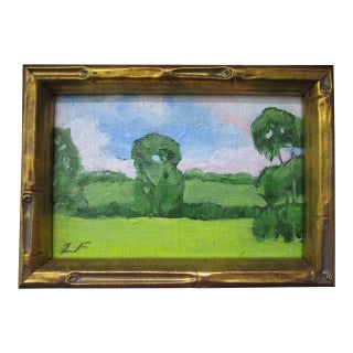 Framed 4x6 California Eucalyptus Fields Art Lynne French Oil Painting For Sale