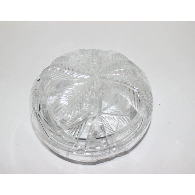 Lidded Box Bonbonnier in Cut Crystal For Sale - Image 10 of 11