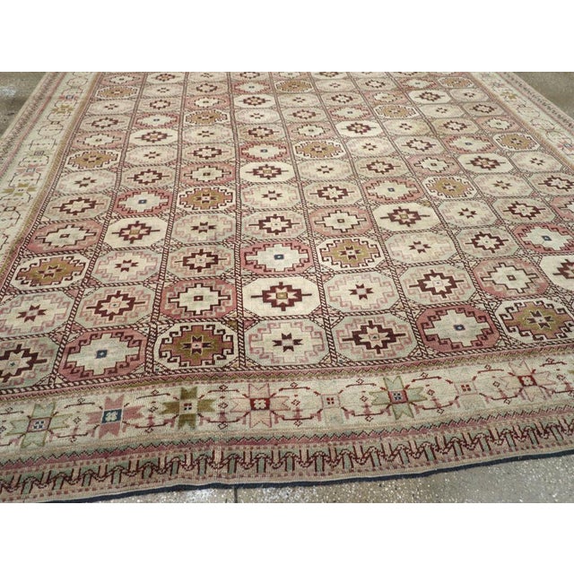 Mid-20th Century Turkish Oushak Tribal Turkoman Inspired Room Size Carpet For Sale In New York - Image 6 of 8
