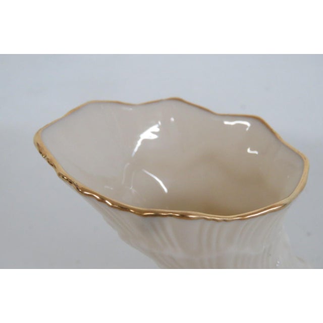 Lenox China Decorative Porcelain Cornucopia Made in Usa With 24k Gold Trim 4928b For Sale In Miami - Image 6 of 12