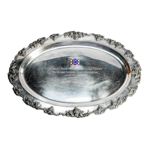 Amazing Large Antique Silverplate Regatta Trophy Presentation Tray Nautical Home Decor