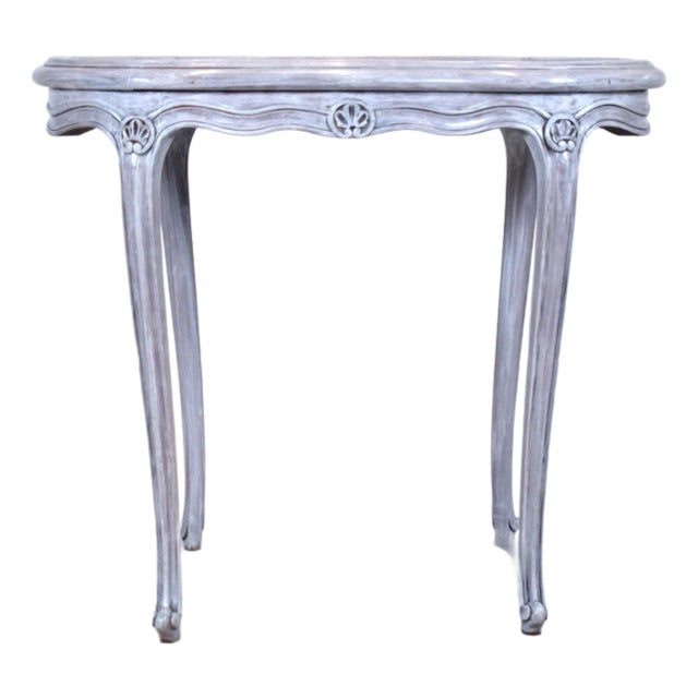 Louis XV French Style Marble Top Kidney Shape Side Table, Usa, 1940's For Sale