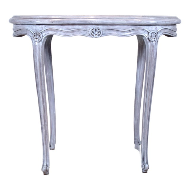Louis XV Style Marble Top Kidney Shape Side Table For Sale