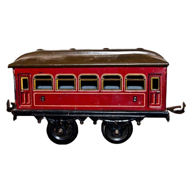 Vintage German Karl Bub 7-Window Passenger Coach Toy For Sale