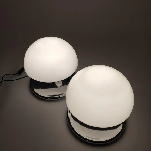 Metal Italian Mushroom Table Lamps, 1970s, Set of 2 For Sale - Image 7 of 9