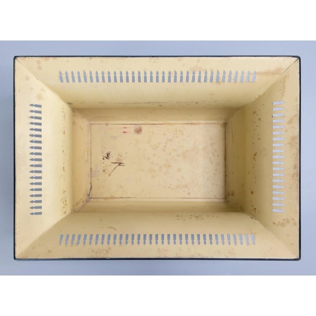 Green Vintage French Sage Green Tole Cachepot Planter For Sale - Image 8 of 10