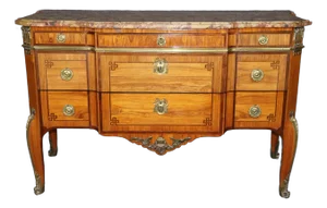 Signed Claude Charles Saunier Brech D' Alep Marble Top French Louis XV Commode