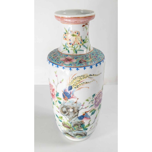 Early 20th Century Early 20th Century Chinese Chinoiserie Famille Rose Vase, Late Qing or Republic Period For Sale - Image 5 of 18