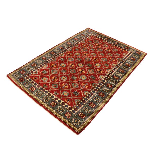 Shabby Chic Shabby Chic Shirwan Red/Gray Wool Rug - 4'3''x5'11'' For Sale - Image 3 of 10