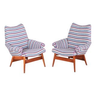 Set of Mid-Century Armchairs in Oak, 1950s For Sale
