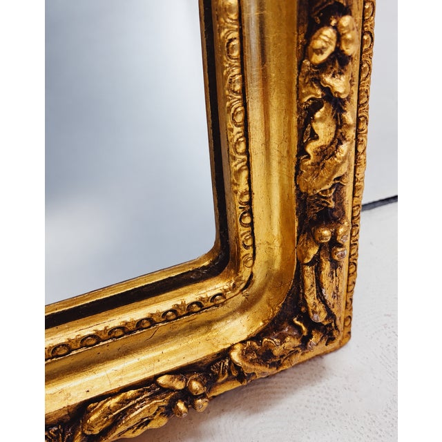 Large Golden Full-Length Mirror with Crest from Green Square For Sale - Image 9 of 10