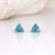 Captivating Swiss Topaz Solitaire Stud Earrings: 14k Solid Gold, Trillion 4mm For Sale - Image 4 of 8