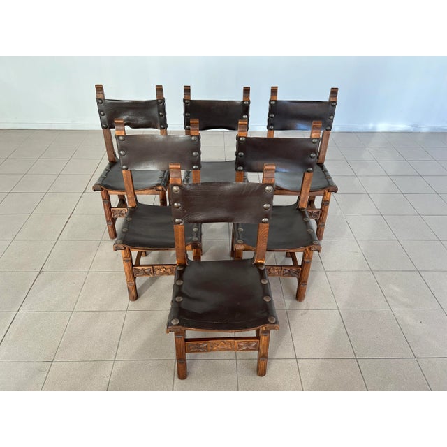 Vintage Brutalist Chairs by Navarro Argudo, Spain –set of 6 | Chairish