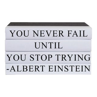 Decorative Books - Quote Book Stack - "Never Fail" For Sale