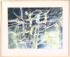 "Full Moon" Contemporary Abstract Mixed Media Painting by Daphne McClure