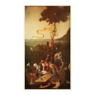 1954 After Hieronymus Bosch "The Ship of Fools", Vintage Full-Color Print For Sale