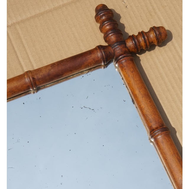 Antique English Faux Bamboo Wall Mirror For Sale - Image 5 of 9