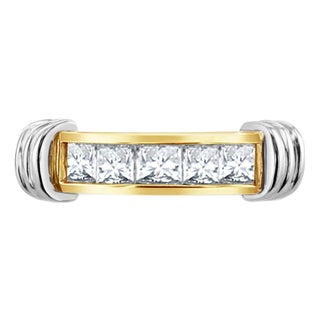 Princess Cut Diamond Wedding Band, Size 6 For Sale