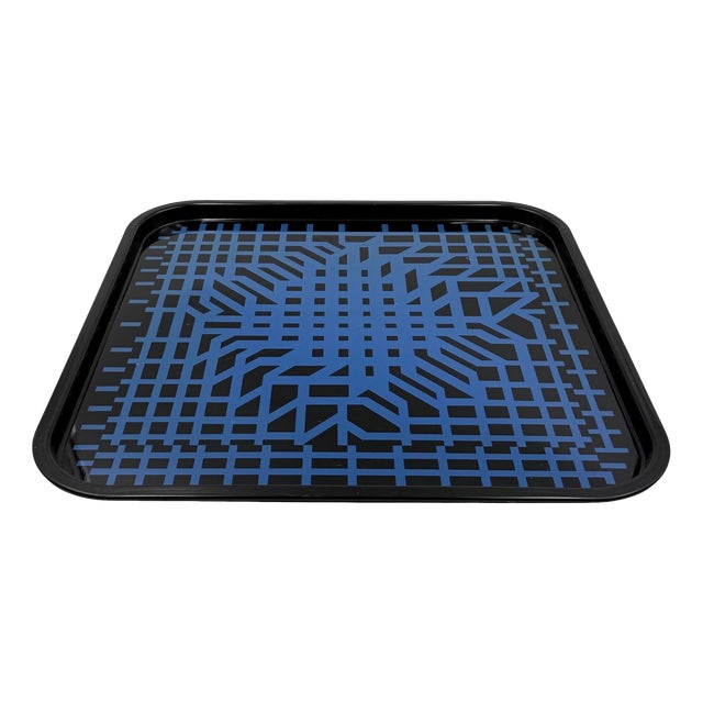 Space Age Op Art Metal Tray by Victor Vasarely for Metalgraf, Italy, 1970s For Sale