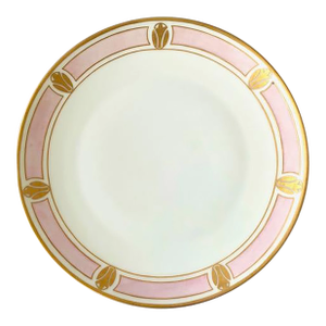 Stylish Thomas Bavaria Hand-Painted Pink and Gold Porcelain Plate