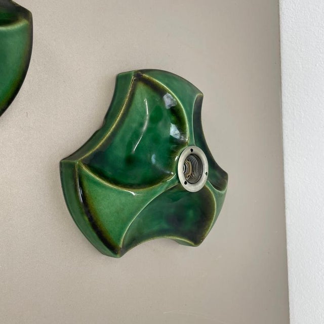 Modernist Ceramic Fat Lava Wall Lights from Pan Ceramics, Germany, 1970s, Set of 2 For Sale - Image 6 of 15