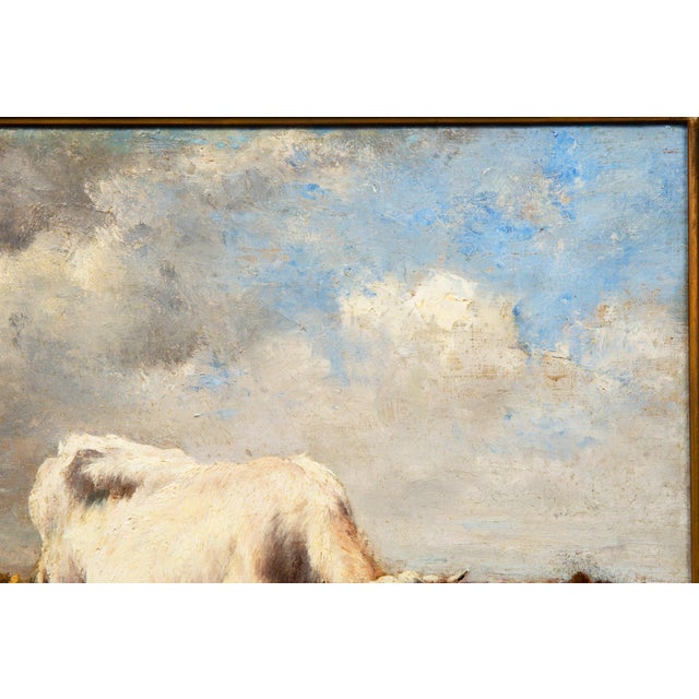 French Barbizon Antique Pastoral Landscape Painting by Marie Dieterle For Sale - Image 4 of 18